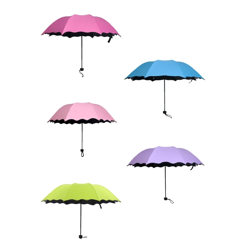 

Portable Folding Umbrella Three Fold Hand Operate Windproof Anti-uv Rainproof for Women Sunny and Rainy Day Drop Shipping