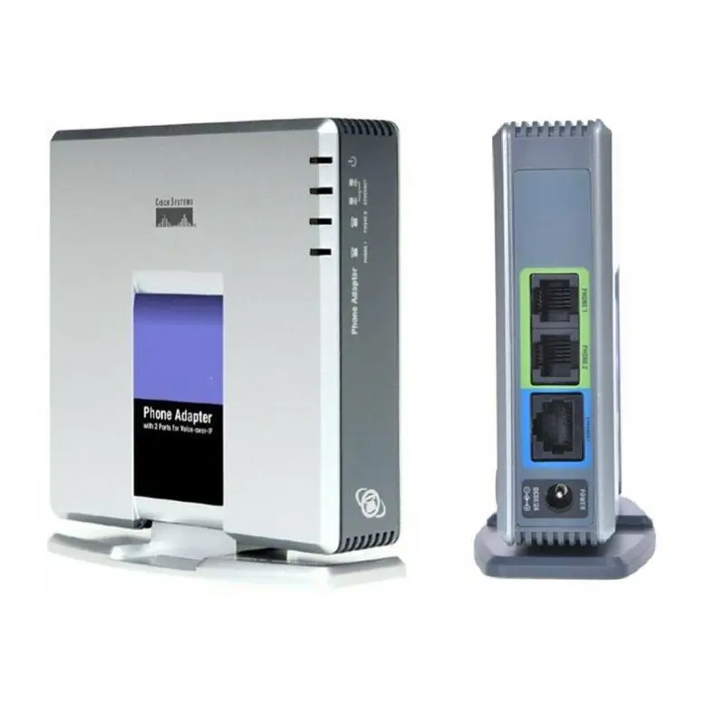 

1Set VOIP Gateway 2 Ports SIP V2 Protocol Internet Phone Voice Adapter with Network Cable for Linksys PAP2T AU/EU/US/UK HCCY