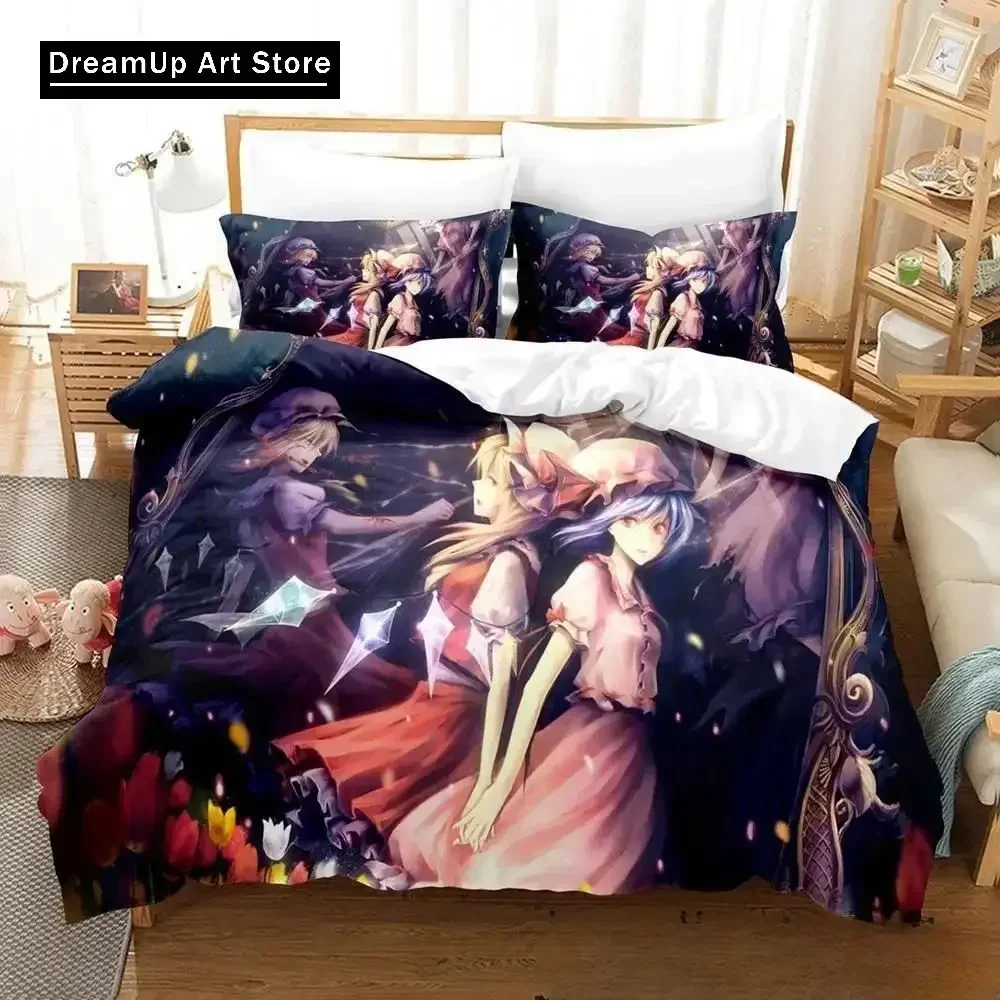 Фото 3D принт аниме игра Touhou Project комплект постельного белья пододеяльник постельное белье пододеяльник наволочка одеяло king Queen Size для мальчиков и взрослых №4