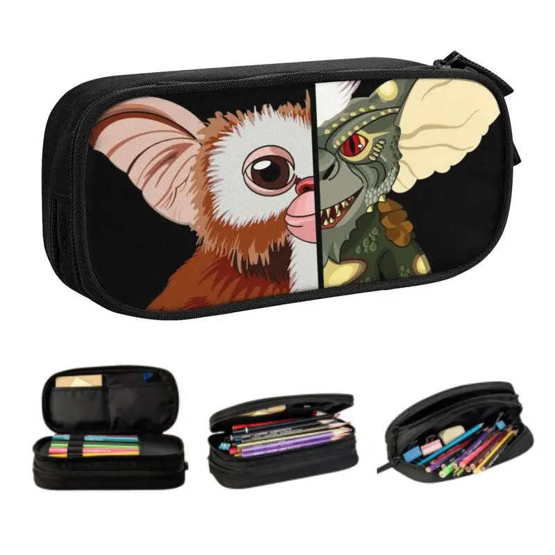 

Милые Чехлы для карандашей Gremlins для девочек и мальчиков, индивидуальная вещица Mogwai, большая коробка для хранения ручек, сумка, Школьные Аксессуары