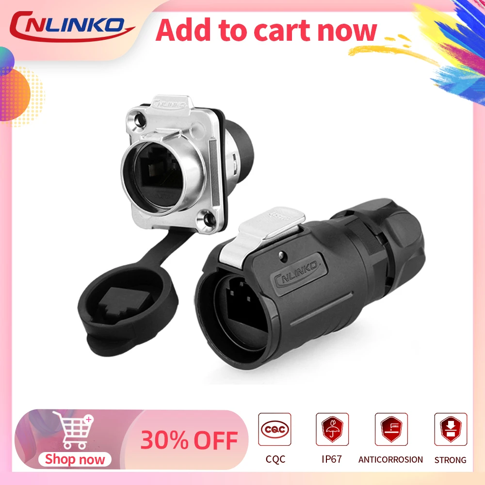 Cnlinko производитель M16 Панель Крепление RJ45 разъем штекер гнездо 8P8C сигнальный адаптер для связи