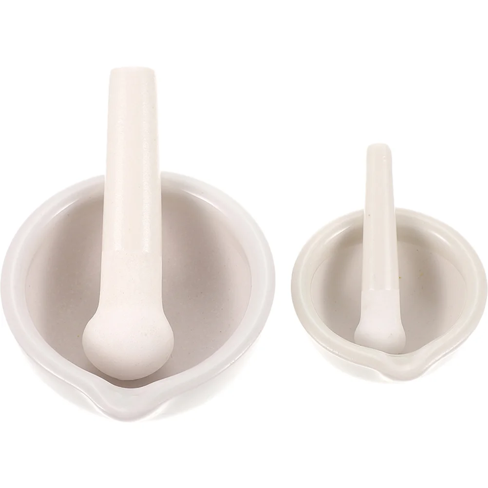 

2 Sets Fine Ceramic Mortar Ceramic Grinding Bowl Seasoning Pestle Mortar Restaurant Ceramics Ceramic Pestle