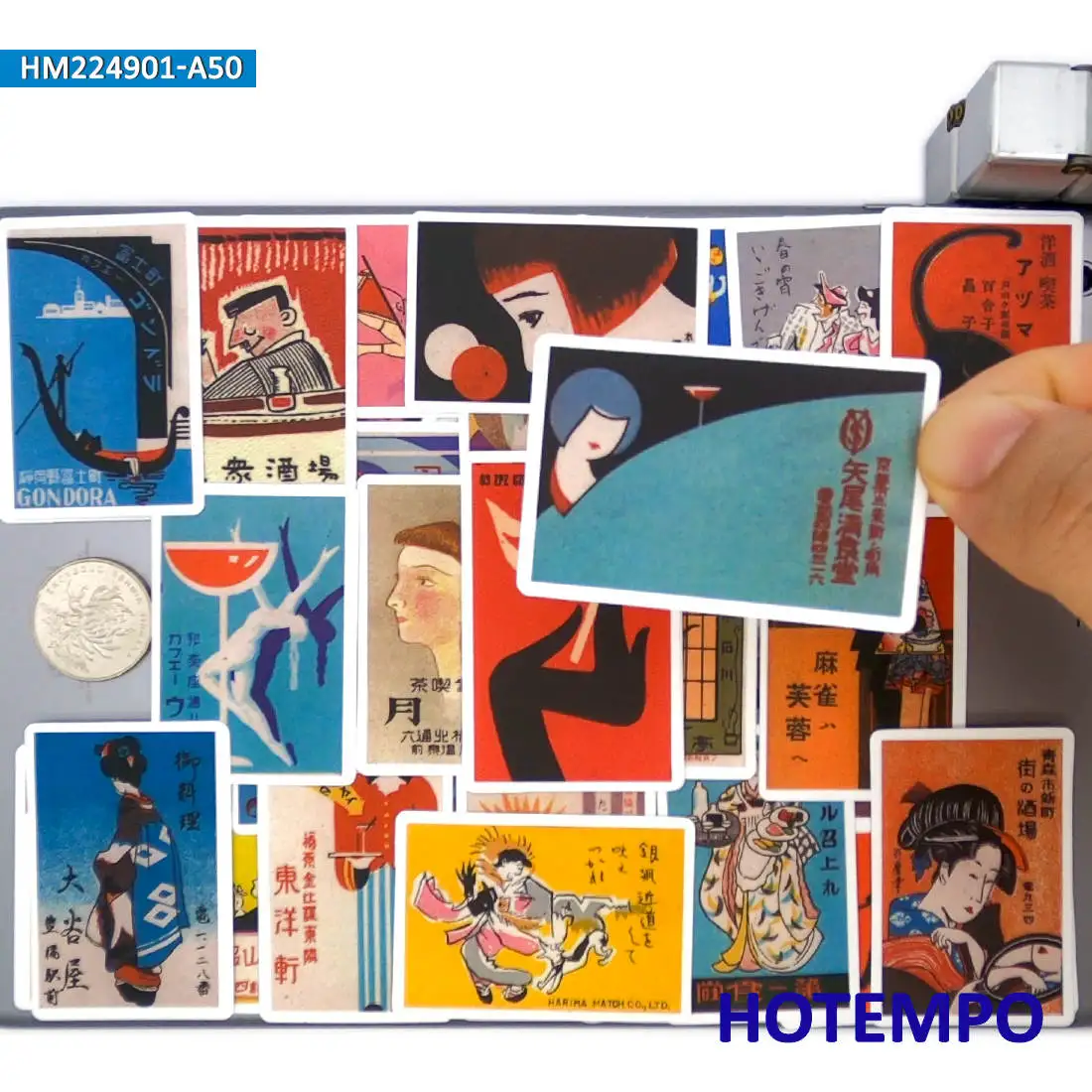 

20/30/50PCS Old Ads Posters Stickers Japanese Style Retro Trip Funny Decals for Scrapbook Luggage Bike Car Laptop Phone Sticker