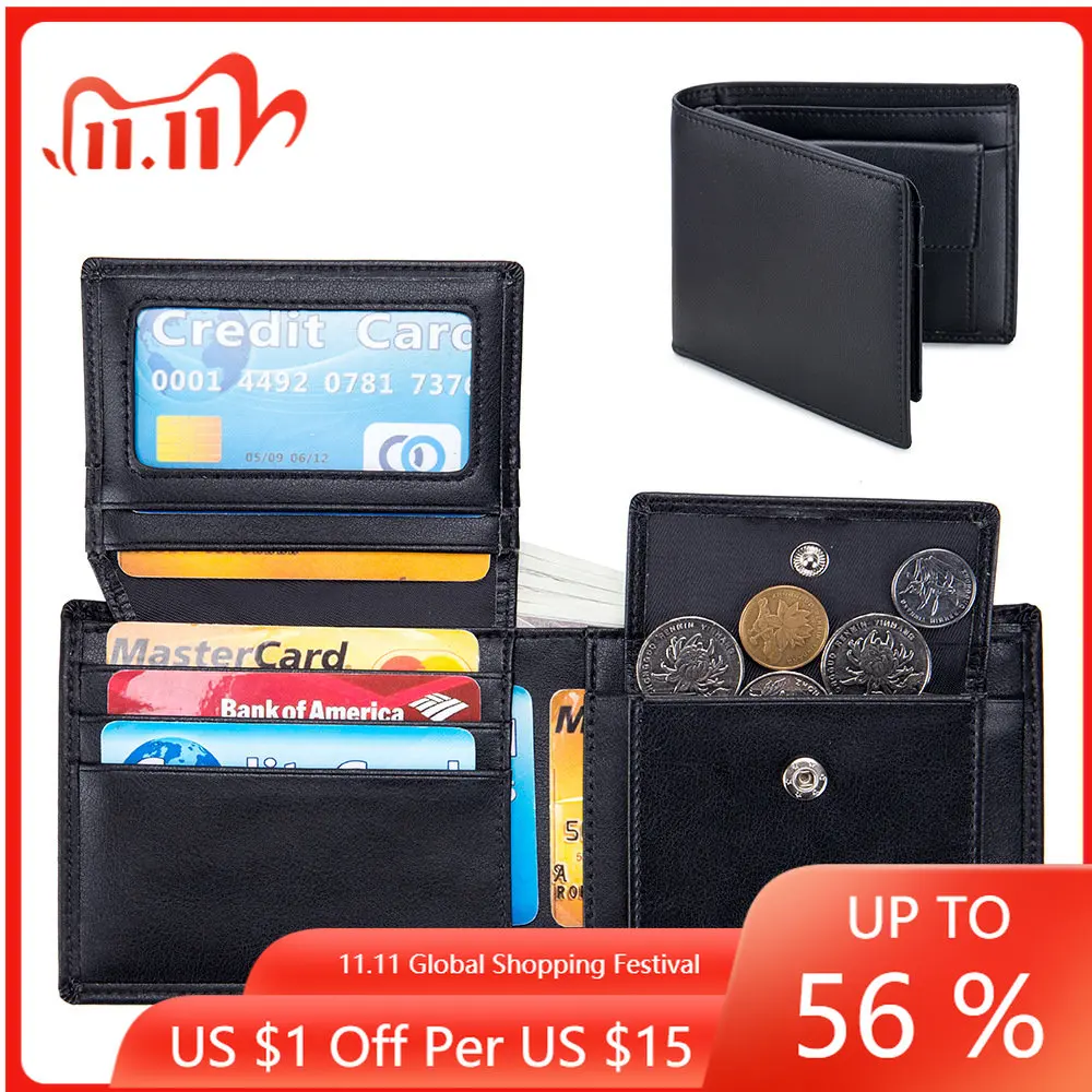 

2022 Men's Money Short Rfid Anti-theft Men's Wallet Wristlet Leather Purse Cash Wallet Man Wallet Card Holder Carteira Masculina