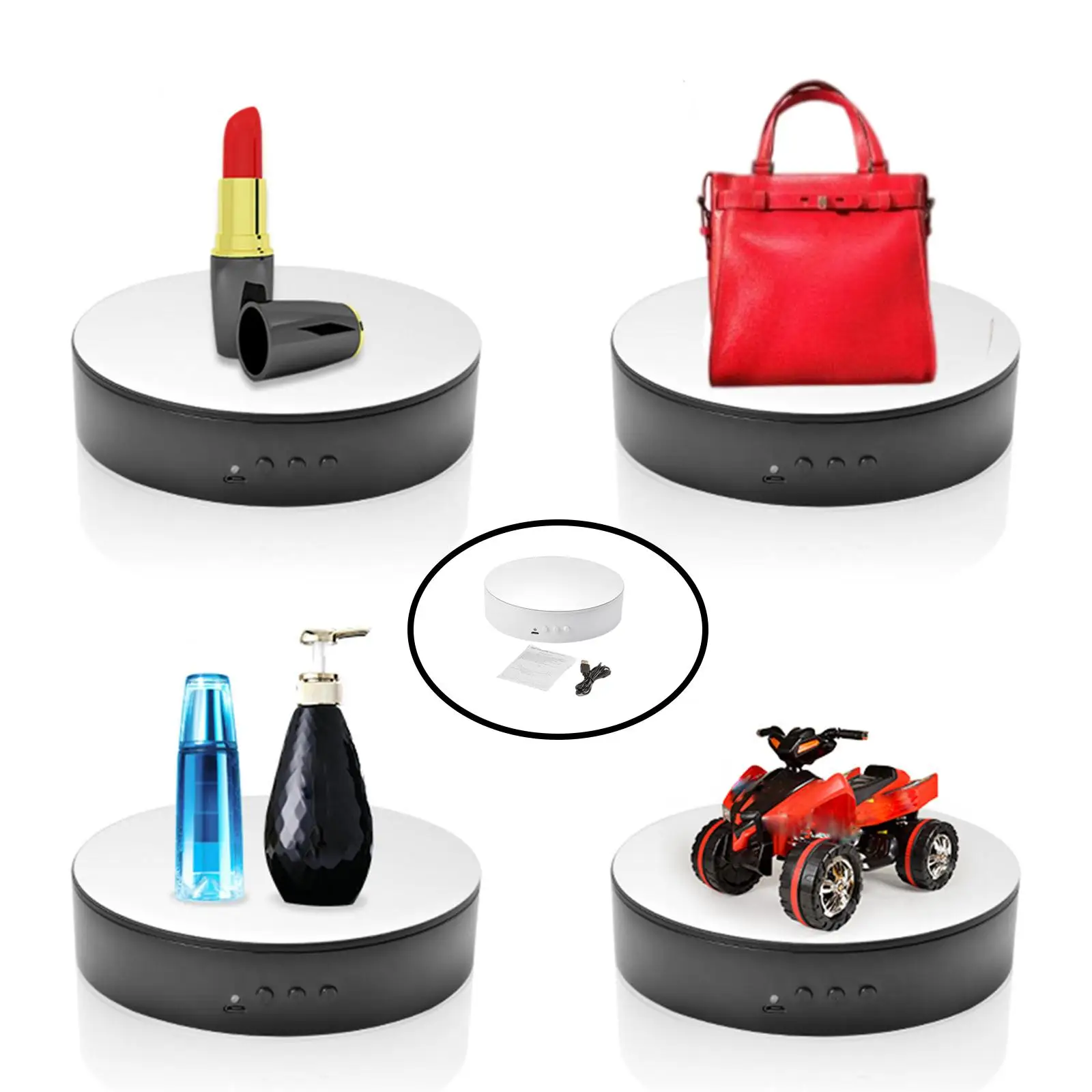 

Rotating Display Stand 360 Degree Turntable 2 Speeds for Shop Cake