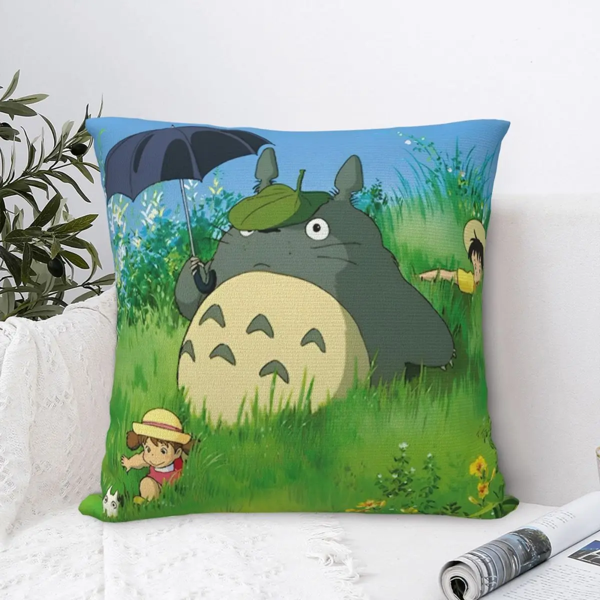 Забавная милая наволочка с рисунком T-Totoros полиэстеровая декор чехол для дома