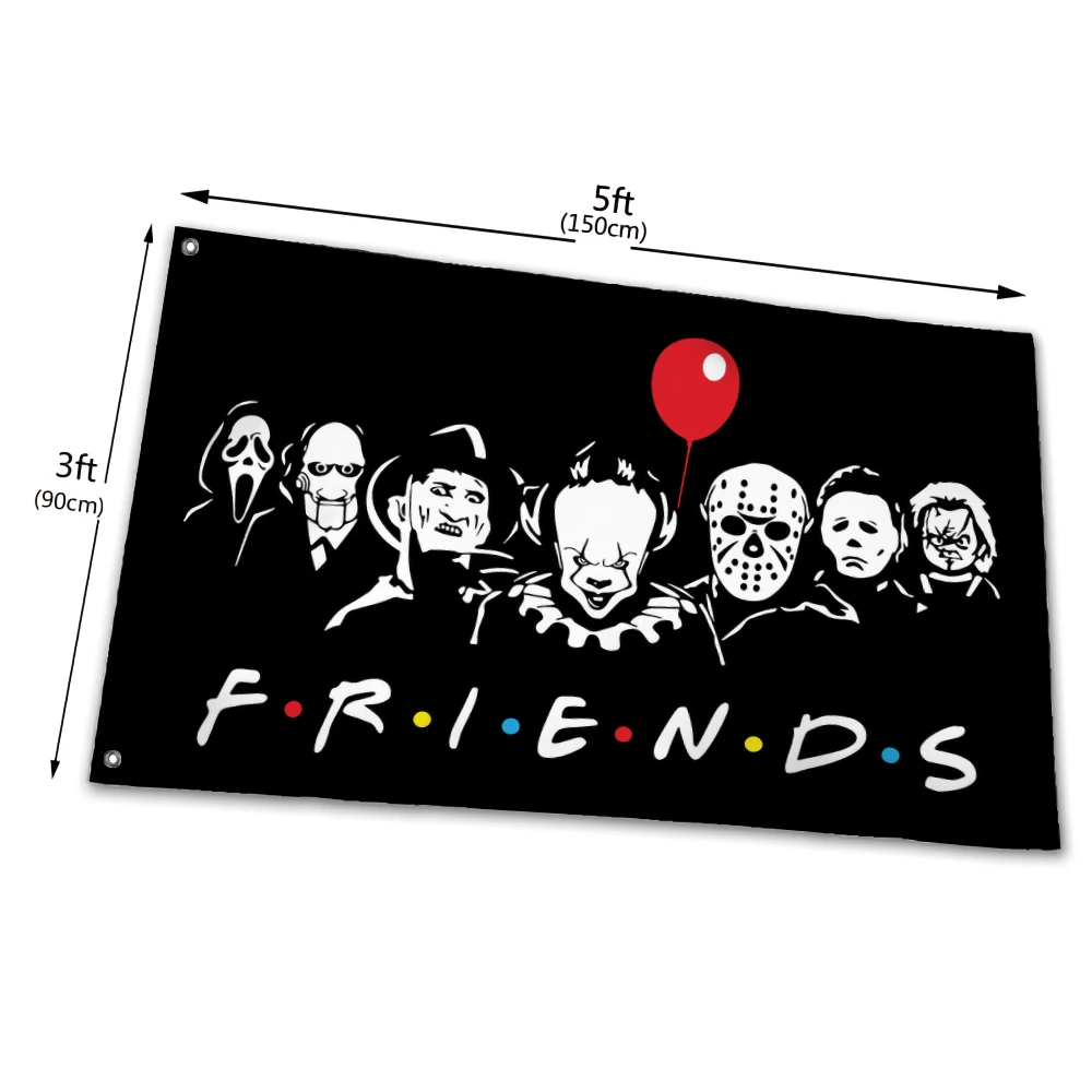 

Halloween FRIENDS Flag 90*150cm 120*180cm Indoor Outdoor Decoration Size Pattern Custom Flags