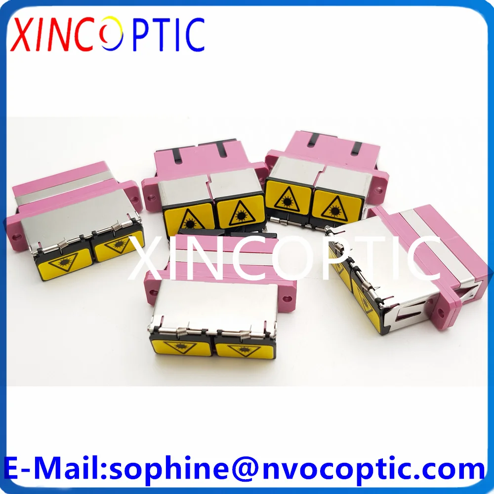 200 шт. SCUPC DX MM розовый OM4 50/125 металлический откидной соединитель SC-SC дуплексный