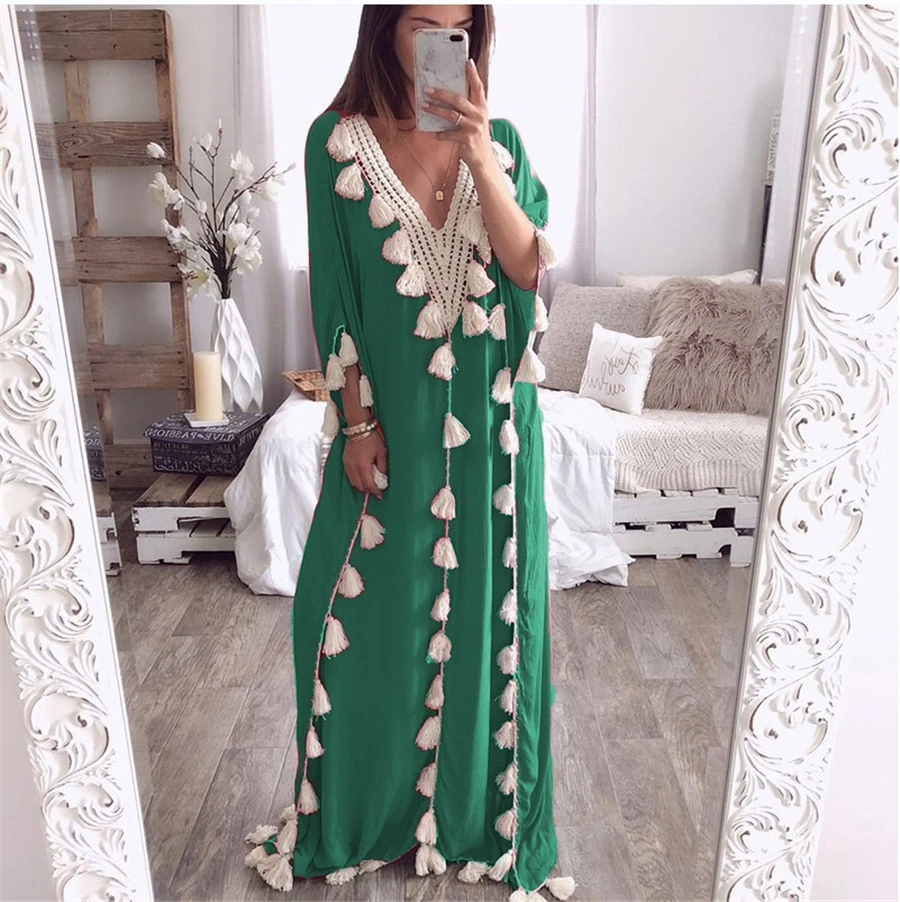 5XL Arabic Islamic Dubai Kaftan Abaya Middle Eastern Muslim Moroccan Kaftan Dress Indonesia Turkey Elegant Casual Robe Femme