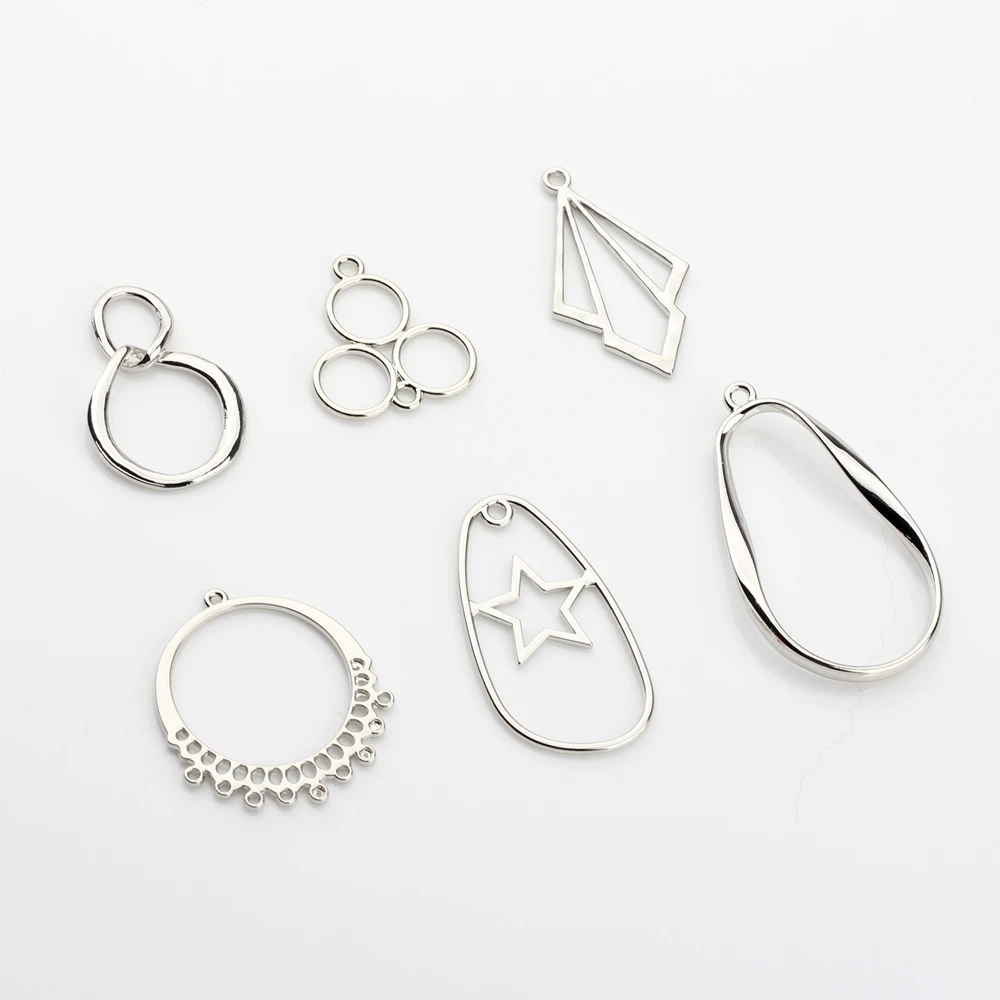 Подвеска из цинкового сплава геометрический полый Шарм-соединитель 6 шт./лот для