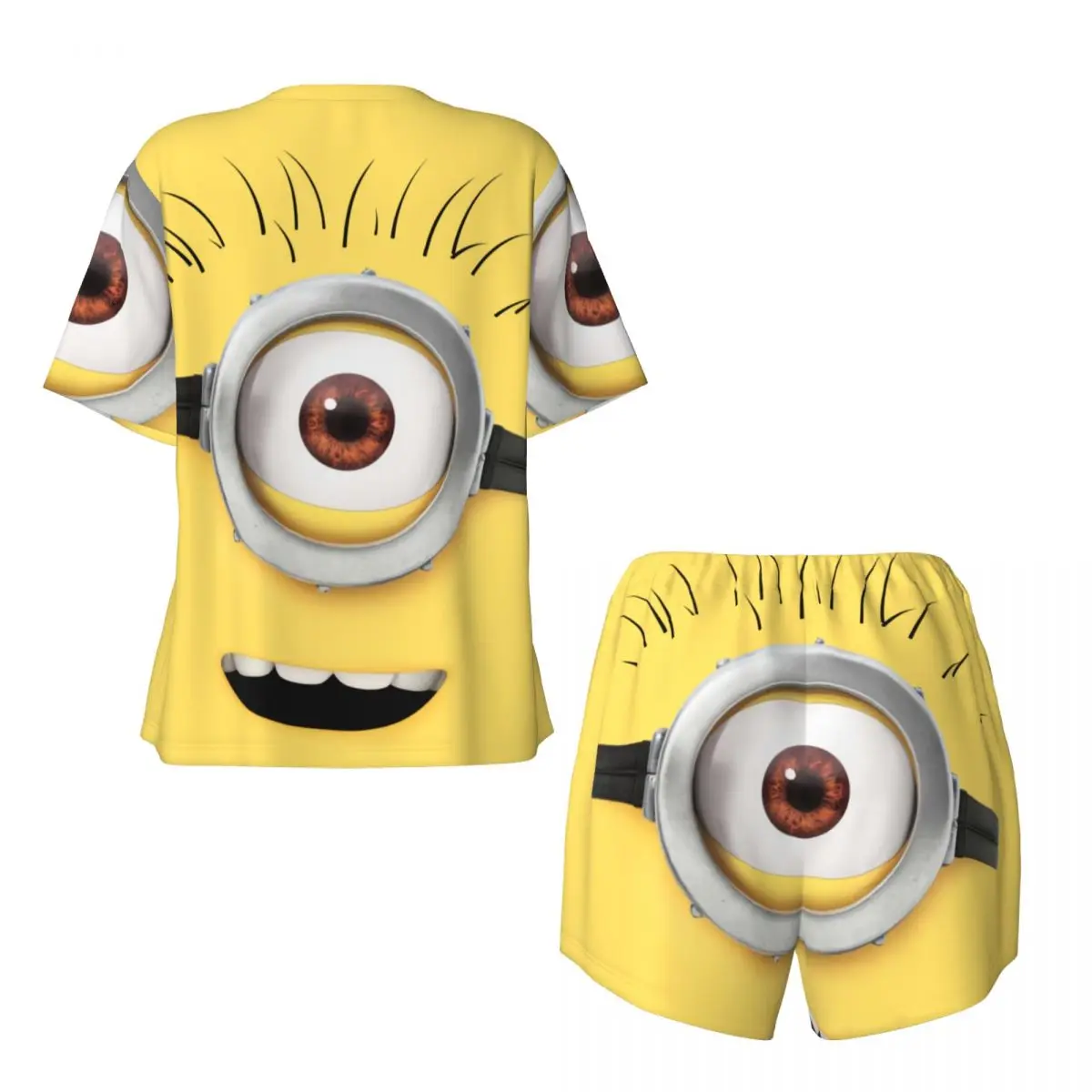 Женский пижамный комплект с мультяшным анимационным миньонами одежда для сна