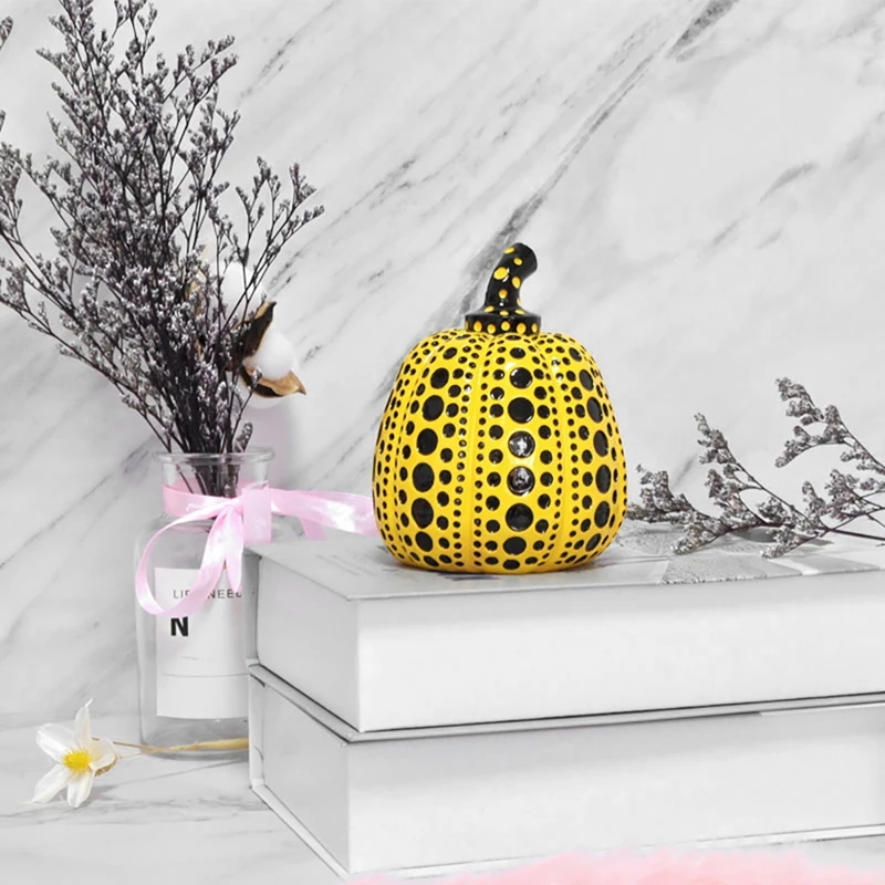 

Modern Sculpture Polka Dot Art Pumpkin Ornaments Pumpkin Statue For Interior Home Room Decor Crafts Gift Party Decor