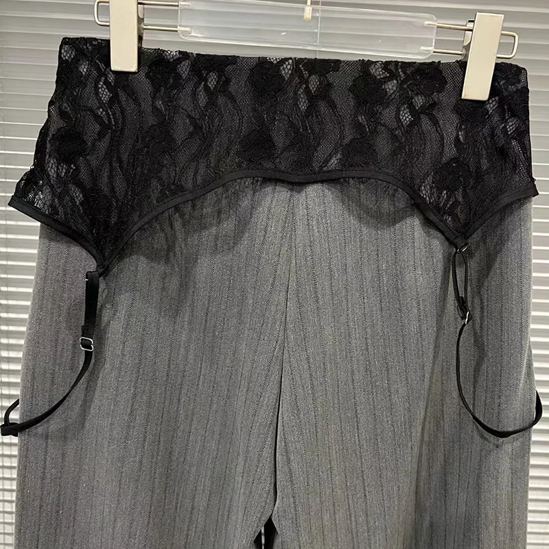 Женские однотонные кружевные брюки с высокой талией размер S - XXXL цвет в