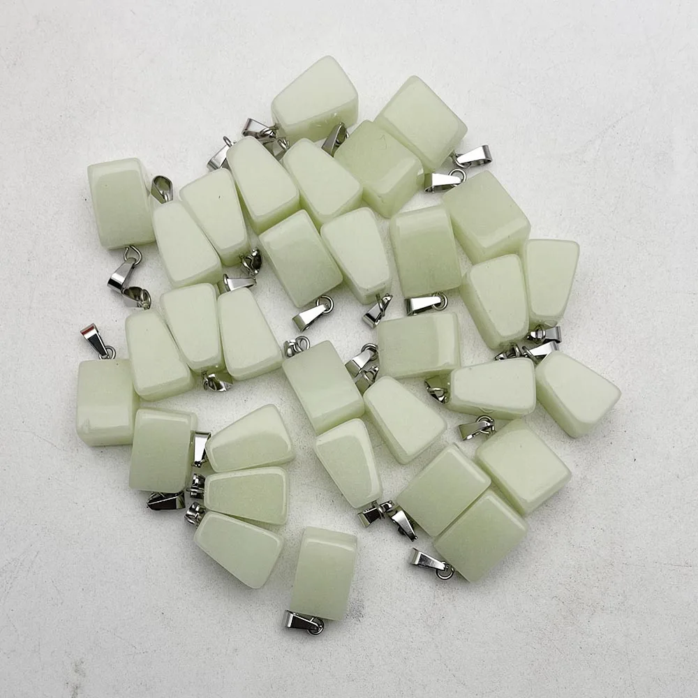 

fashion Good quality green Luminous Irregular natural stone Pendants & necklaces for making Jewelry charm 50pc Free shipping