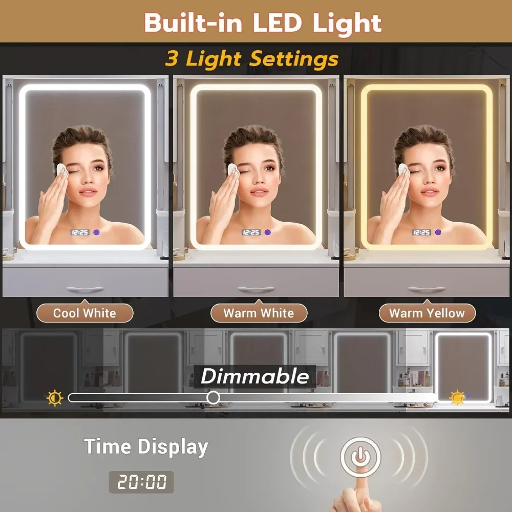 Настольное зеркало и светильники роскошный туалетный столик с подсветкой