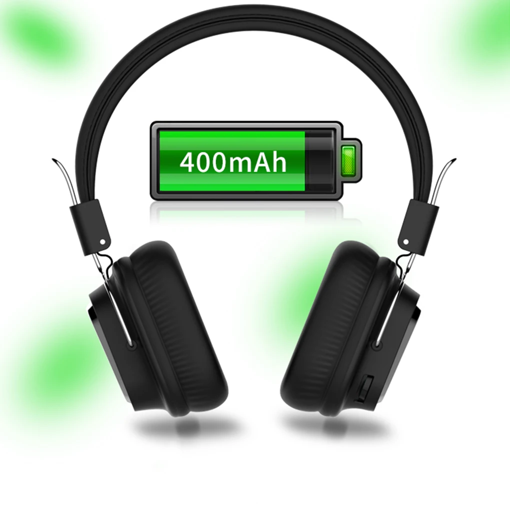 

Беспроводные наушники стерео FM поддержка Складные с микрофоном наушники шумоподавление ПК гарнитура для дома музыка черный