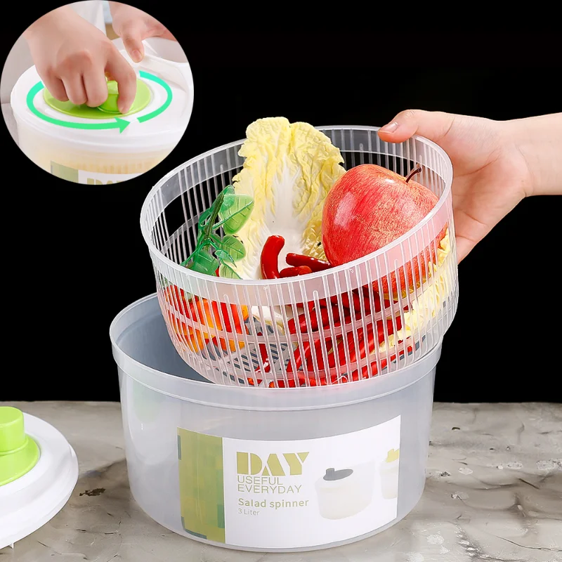 

Multifunction Vegetables Salad Spinner Lettuce Dehydrator Greens Washer Dryer Strainer Manual Vegetable Drainer Kitchen Gadgets