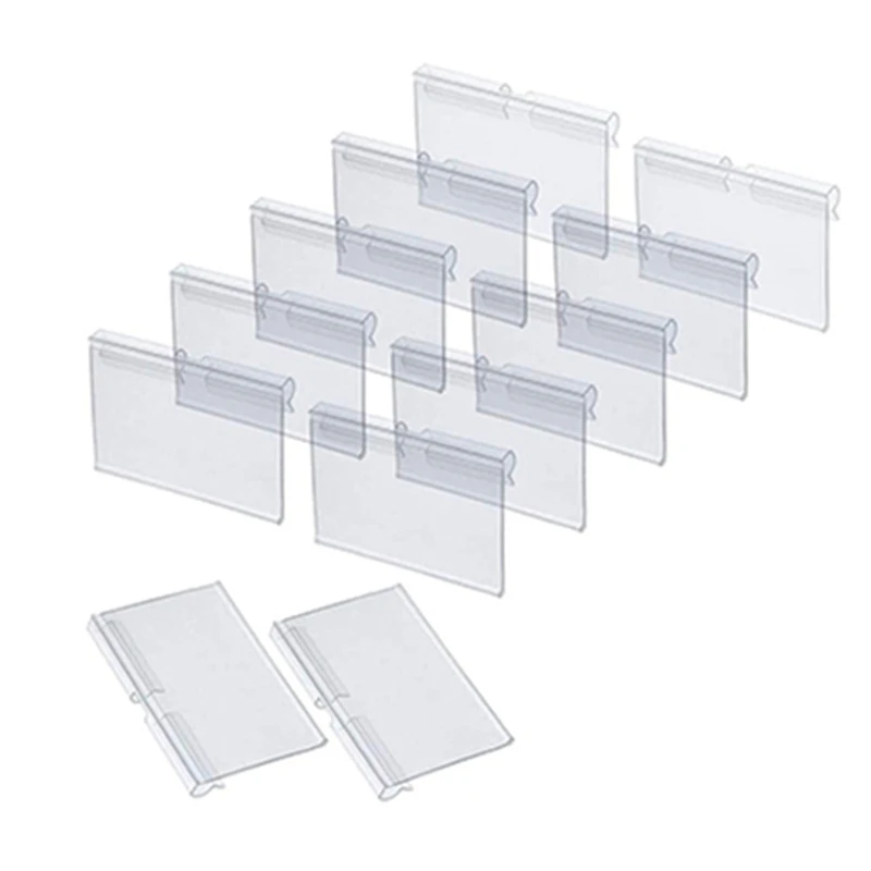 

300Pcs Clear Plastic Label Holders For Wire Shelf Retail Price Label Holders Merchandise Sign Display Holder (6 X 4 Cm)