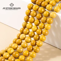 natural yellow mookiate stone beads for jewelry making 6 8 10mm smooth round loose spacer beads diy bracelet charms accessories