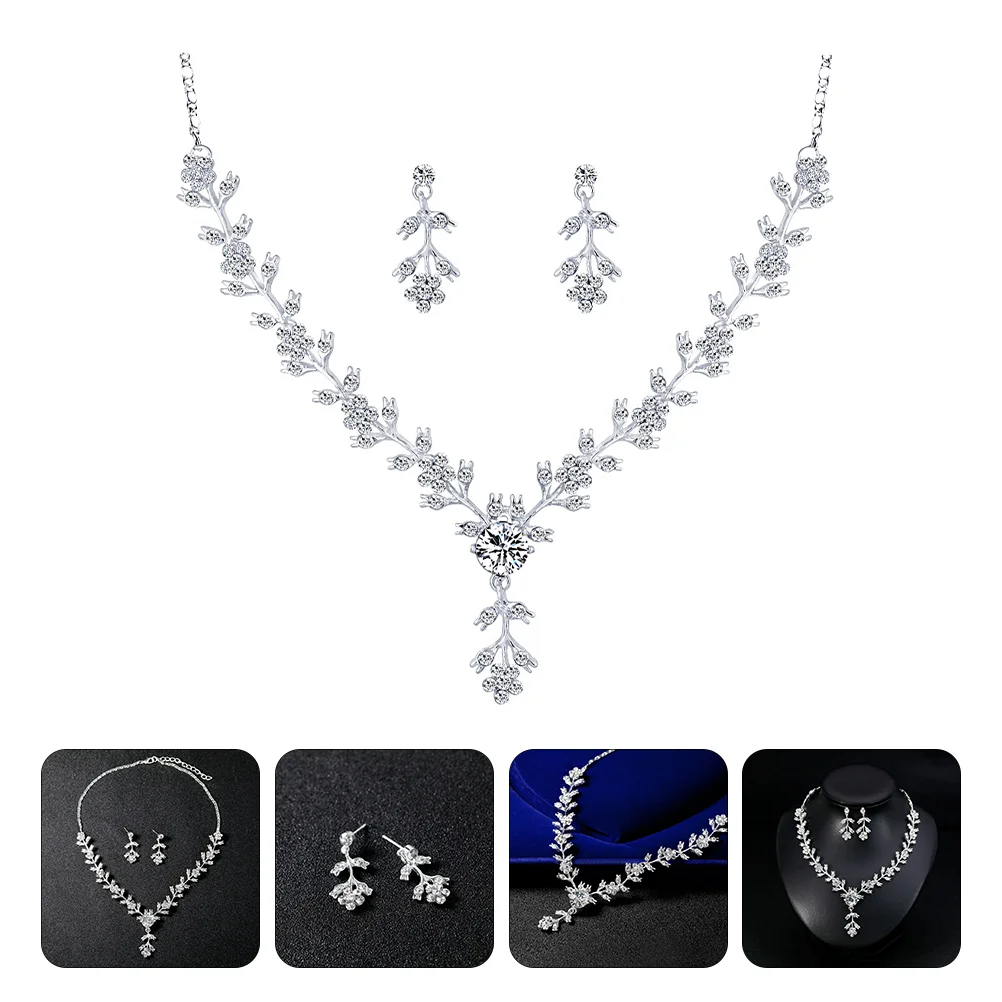 

1 Set Jewelry Necklace Earring Wedding Bridal Choker Dangler Jewelry Kit