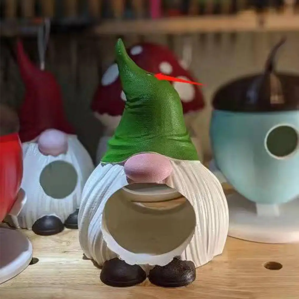 

Useful Synthetic Resin Easy to Clean Garden Gnome Bird Hanging Feeder Garden Supply Bird Food Dispenser Bird Feeder