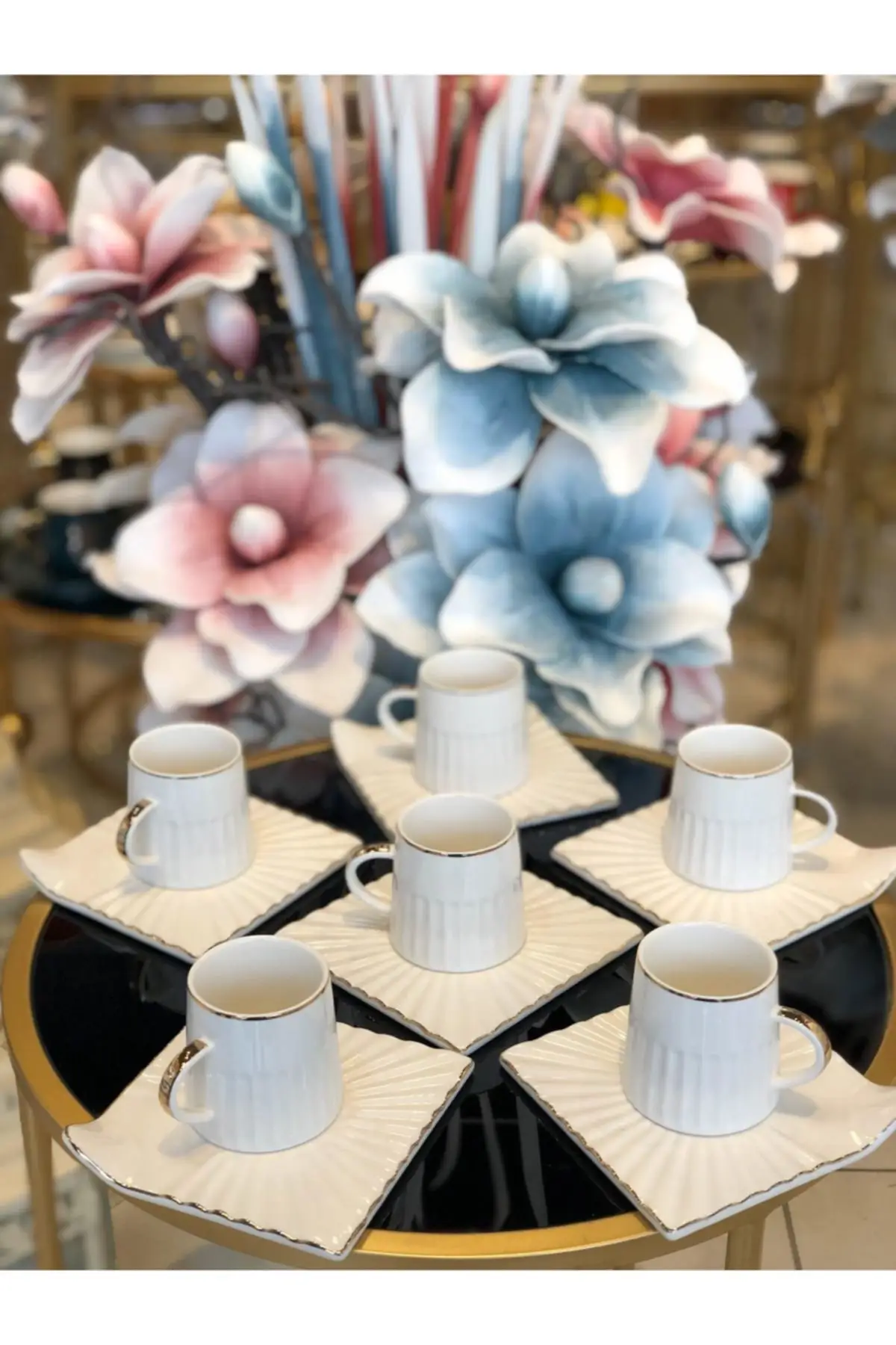 

Amazing Turkish Greek Arabic Coffee & Espresso Cup Set White Square Porcelain Coffee Cup Set New Model