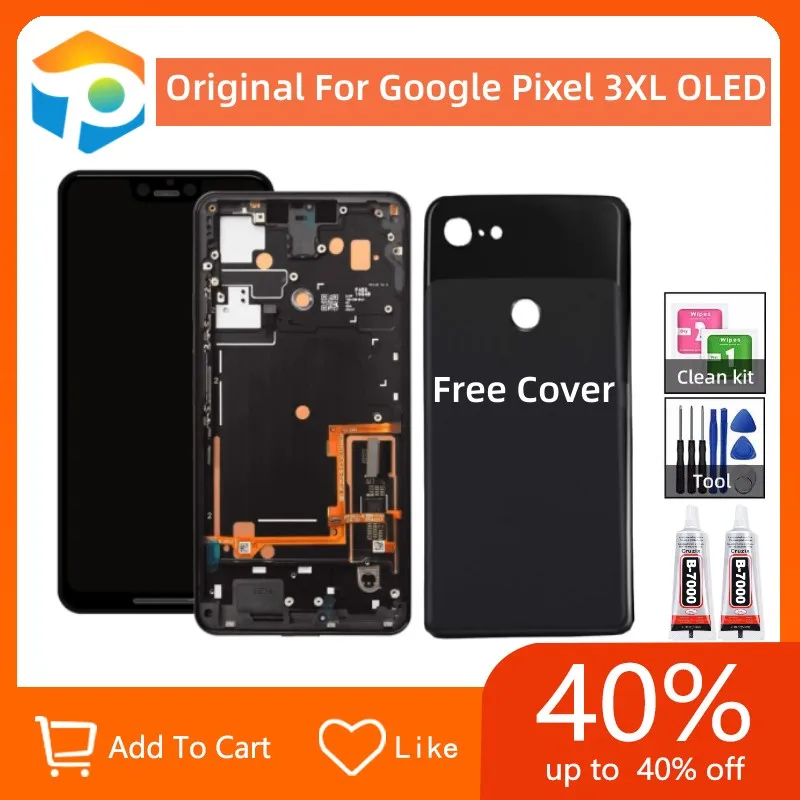 Orginal OLED For 3XL LCD Display Touch Screen Digitizer For Google Pixel 3XL LCD Display With Frame Free Tools