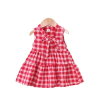 baby girls 2022 summer new 1 4 years old infants and toddlers plaid dress children clothing