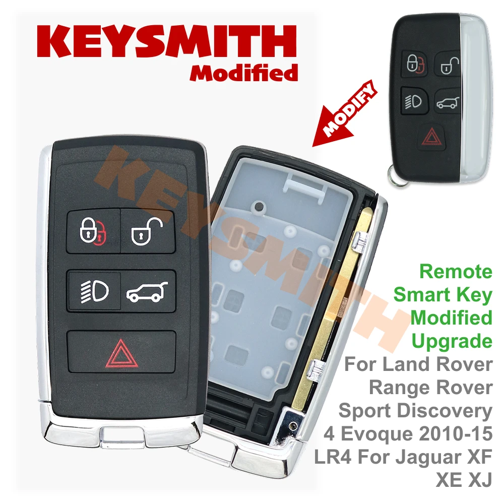 Фото Умный ключ KEYSMITH с дистанционным управлением, модифицированный для Land Rover Range Rover Sport, Discovery 4, Evoque, LR4, а также для Jaguar XF, XE, XJ. №1