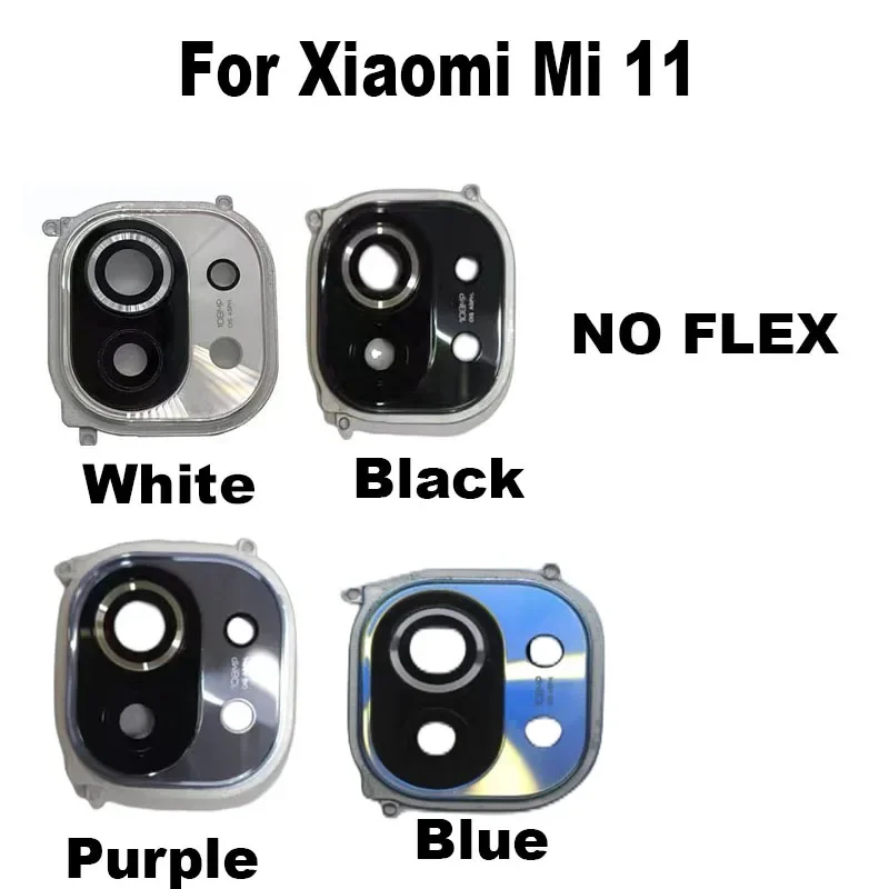 Стеклянный объектив для задней камеры Mi 11 Mi11 рамка с гибким кабелем фотография