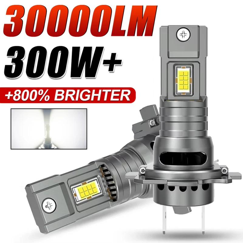 H7 Светодиодные фары CANBUS 30000LM 7035 CSP чип 1: 1 Мини - размер подключаемый автомобильный светильник 6000K с вентилятором беспроводная турбина противотуманная лампа