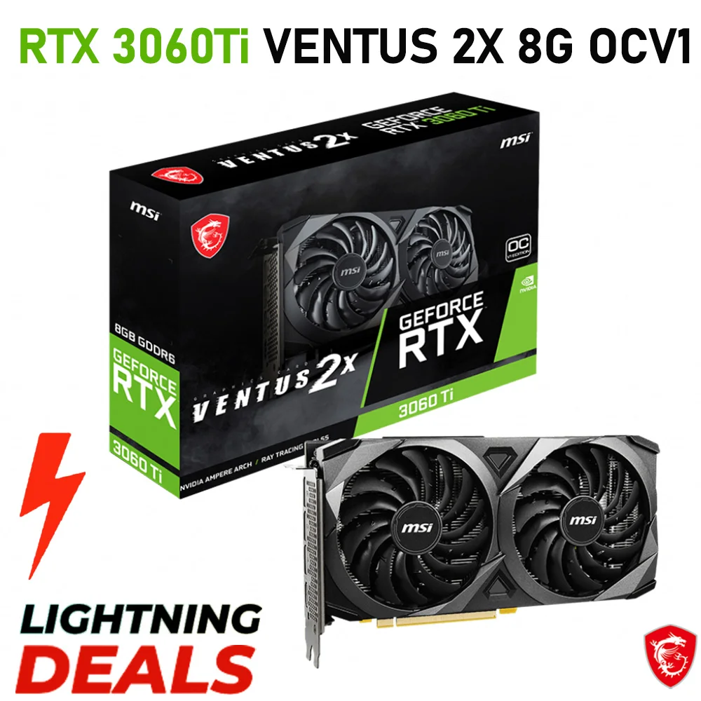 

MSI RTX 3060 Ti VENTUS 2X 8G OC GDDR6 Card 14000MHz RTX 3060Ti Graphics RTX 3060ti GPU 3060ti video card 256bit 3060Ti graphics