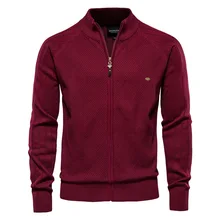 남성용 카디건 니트 코트, 두꺼운 따뜻한 캐주얼 니트웨어, 봄 스웨터 코트, 단색 지퍼 스웨터 재킷, MY715, 가을