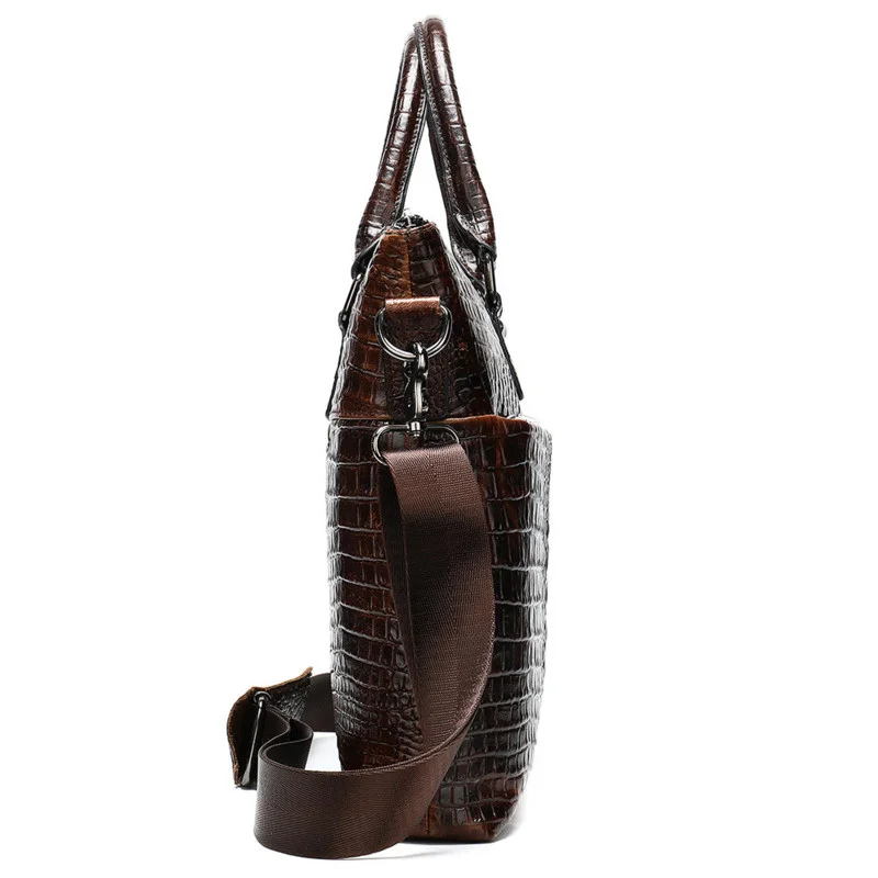 New High Quality Business Cowhide Men's Briefcase One Shoulder Computer Handbag Fashion Genuine Leather Crossbody Messenger Bags