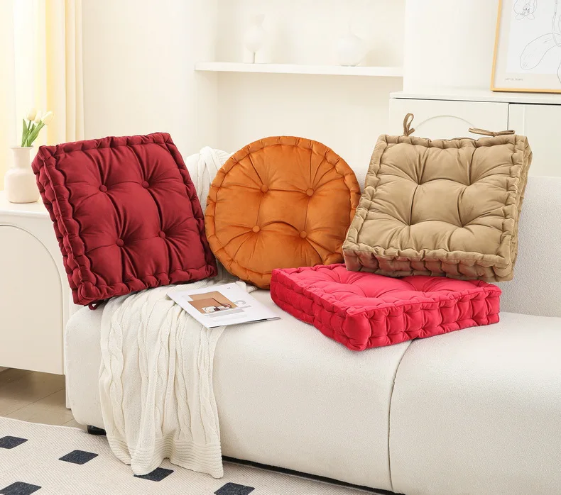 

40x40cm Thicken Soft Chair Cushion Candy Colors Square Plush Sofa Office Chairs Pad Waist Cushions Outdoor Car Home Decoration
