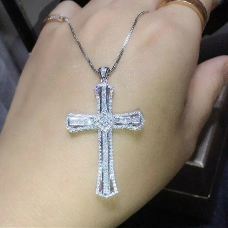 

Necklaces Pendants Wedding Party Cubic Zirconia Jewelry Fashion Cross 925 Silver