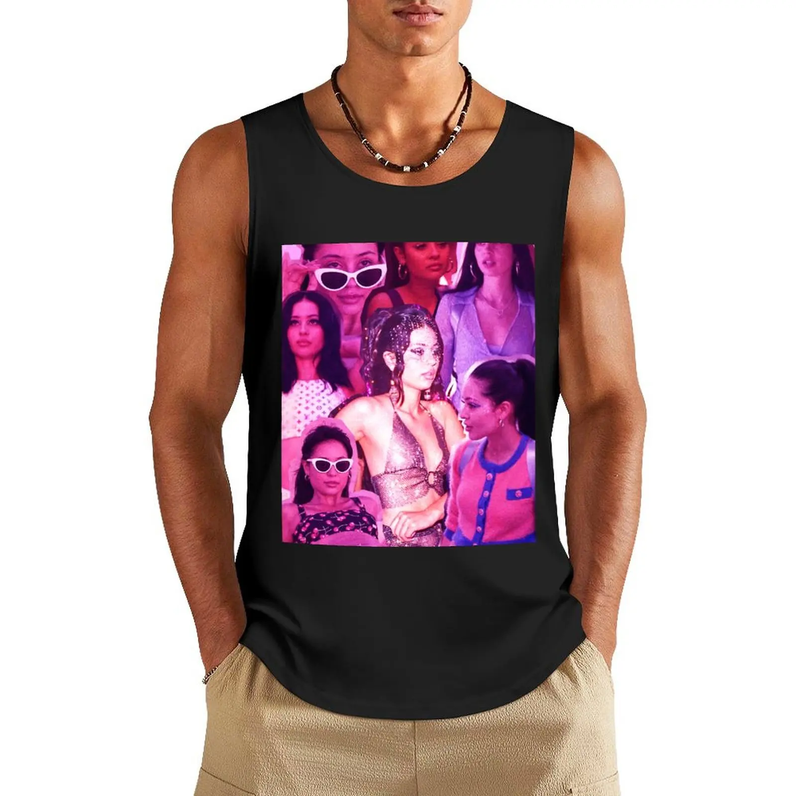 Euphoria Maddy Pink Collage Майки из хлопка для мужчин