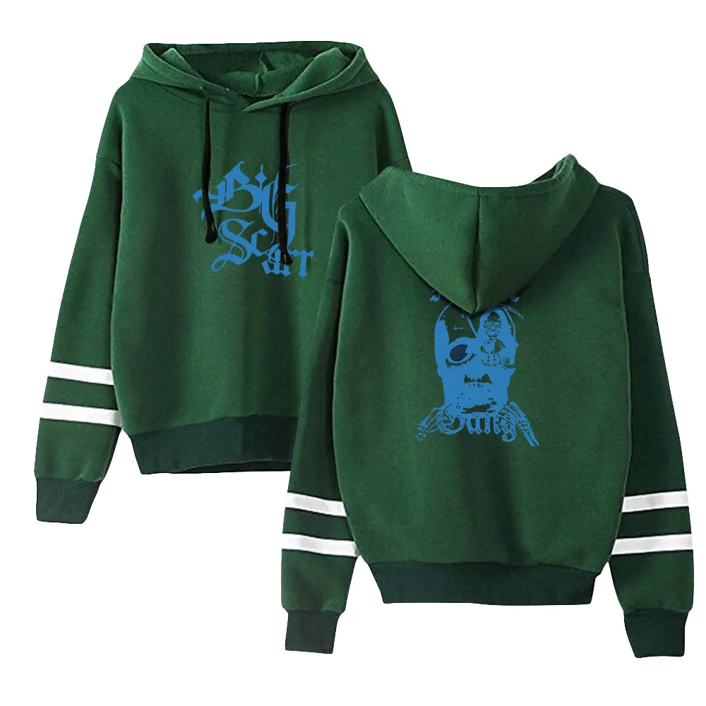 Big Scarr Merch Unisex Pocketless Parallel Bars Sleeve Sweatshirt Women Men Hoodie Youthful American Rapper Hip Hop Clothes