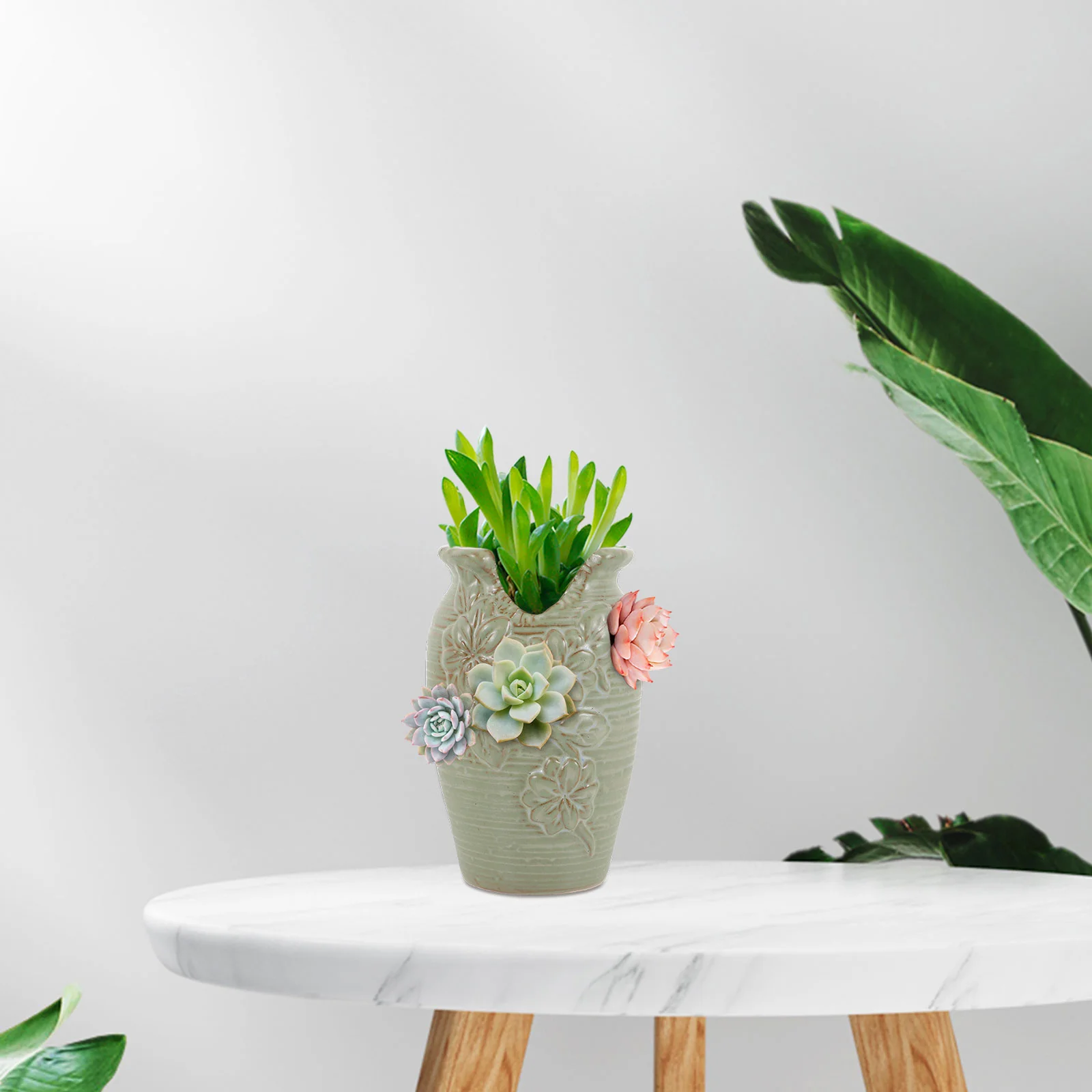 

Flower Pots Pottery Succulents Desktop Opening Flowerpot European Style Craft Home Holder Cactus Small Flowerpots