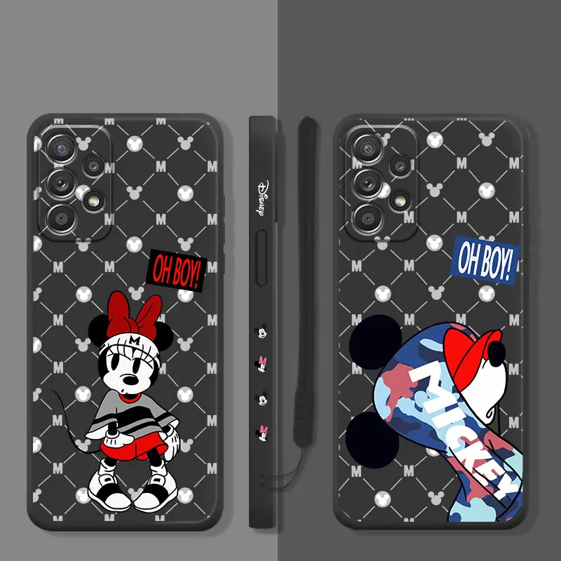 

Liquid Candy Silicone Case For Samsung Galaxy A73 A71 A72 A12 A21s A22 A23 A31 A32 A51 A52 A52s A53 A02s Capa Mickey Camouflage