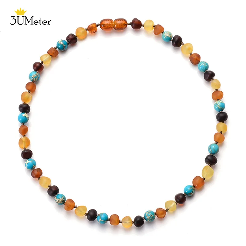 

Hot Amber Teething Necklace for Baby Genuine Irregular Baltic Amber Necklaces High Quality Natural Stone Necklaces Jewelry Gift