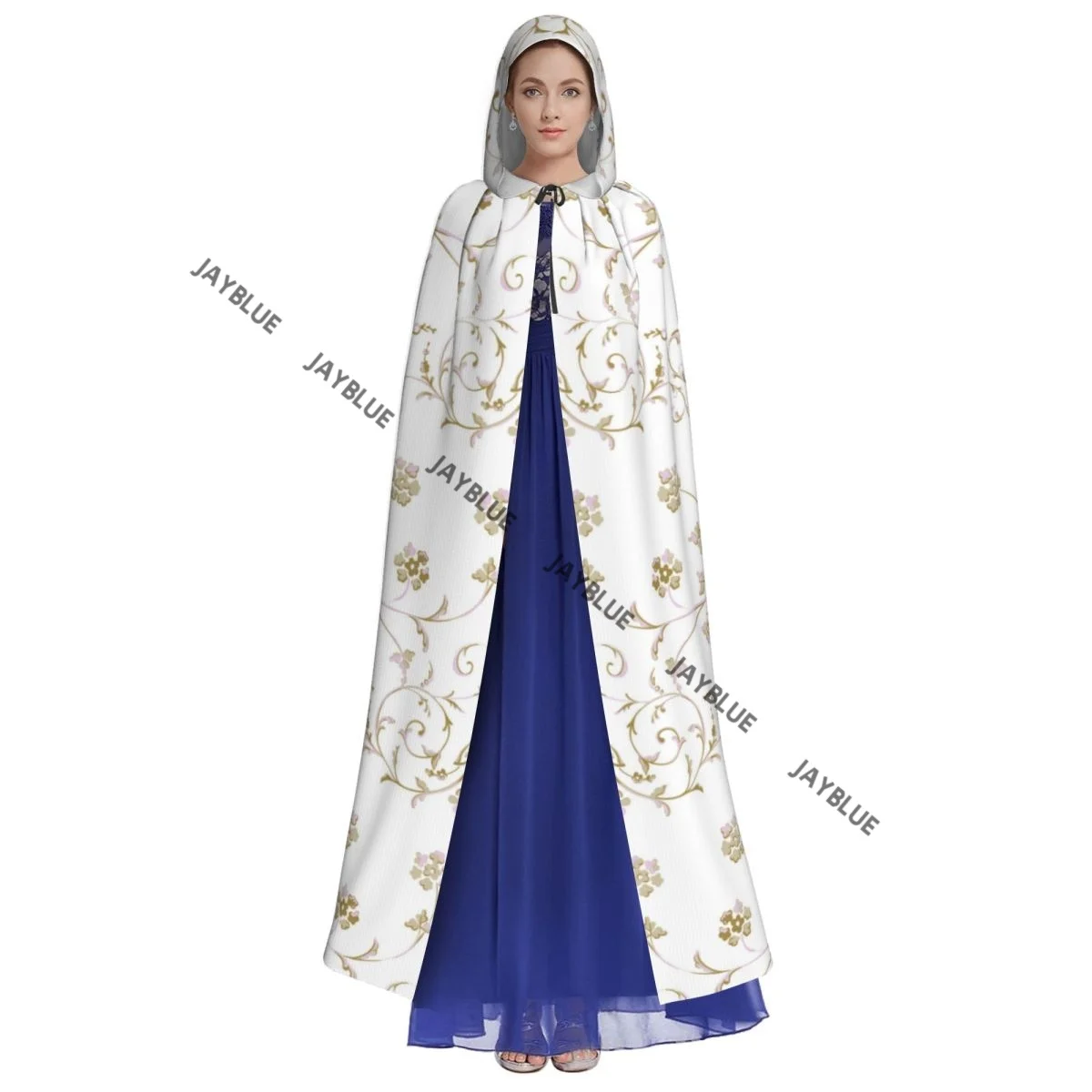 Золотой плащ с капюшоном в стиле барокко полиэстер унисекс накидка ведьмы