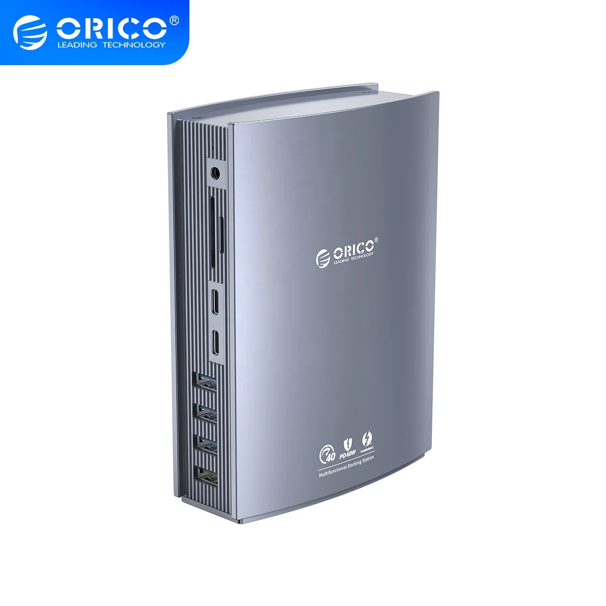 

ORICO 15 In 1 Multi Port H D M I TF/SD Card 40Gpbs Dual Thunderbolt 3 Adapter NVMe SSD Enclosure Docking HUB TB3-S3