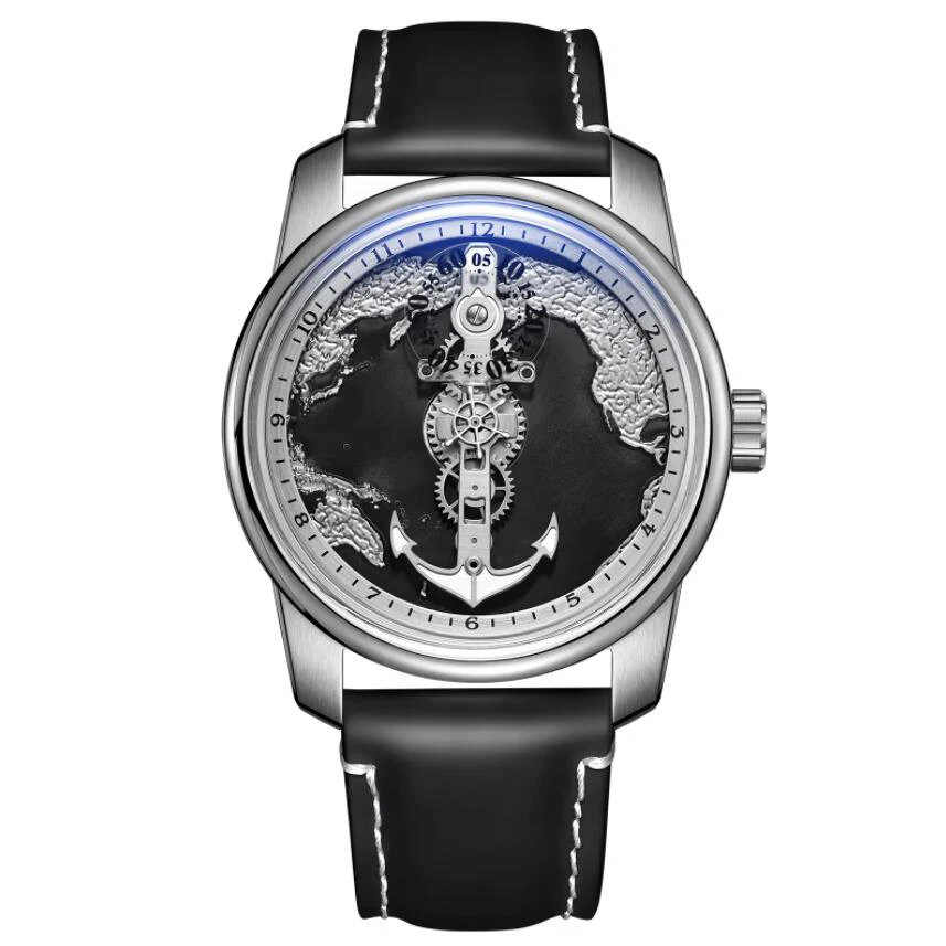 Автоматические Мужские часы OBLVLO винтажные механические наручные 42 мм