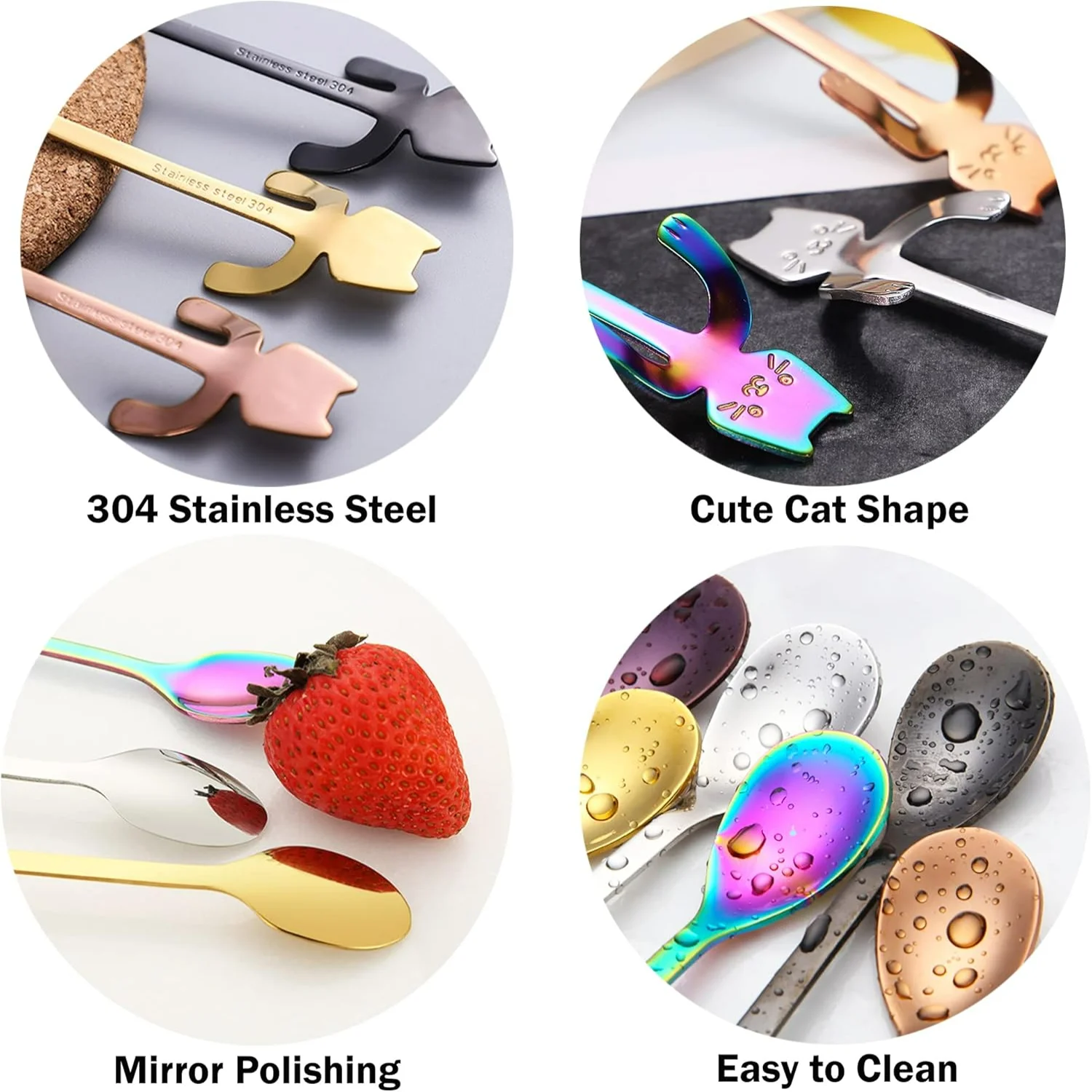 Набор ложек для кошек подвесные чайные ложки из нержавеющей стали мини-ложки