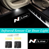 2pcs wireless infrared car door led n line welcome laser projector shadow light for veloster sonata tucson n elantra i20 i30