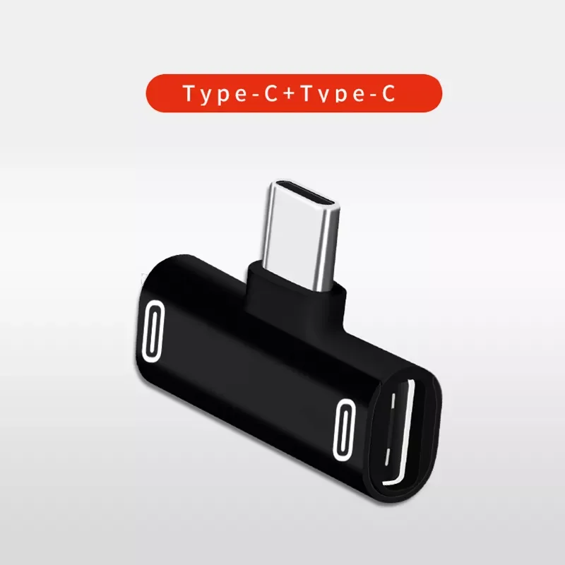 Разветвитель для наушников 2 в 1 адаптер с USB Type C папа на Dual мама конвертер