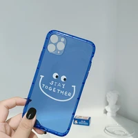 blue cartoon cute smiley phone case for iphone 11 pro max xr xs max case silicone for iphone 7 8 plus 12 13 pro max mini cover