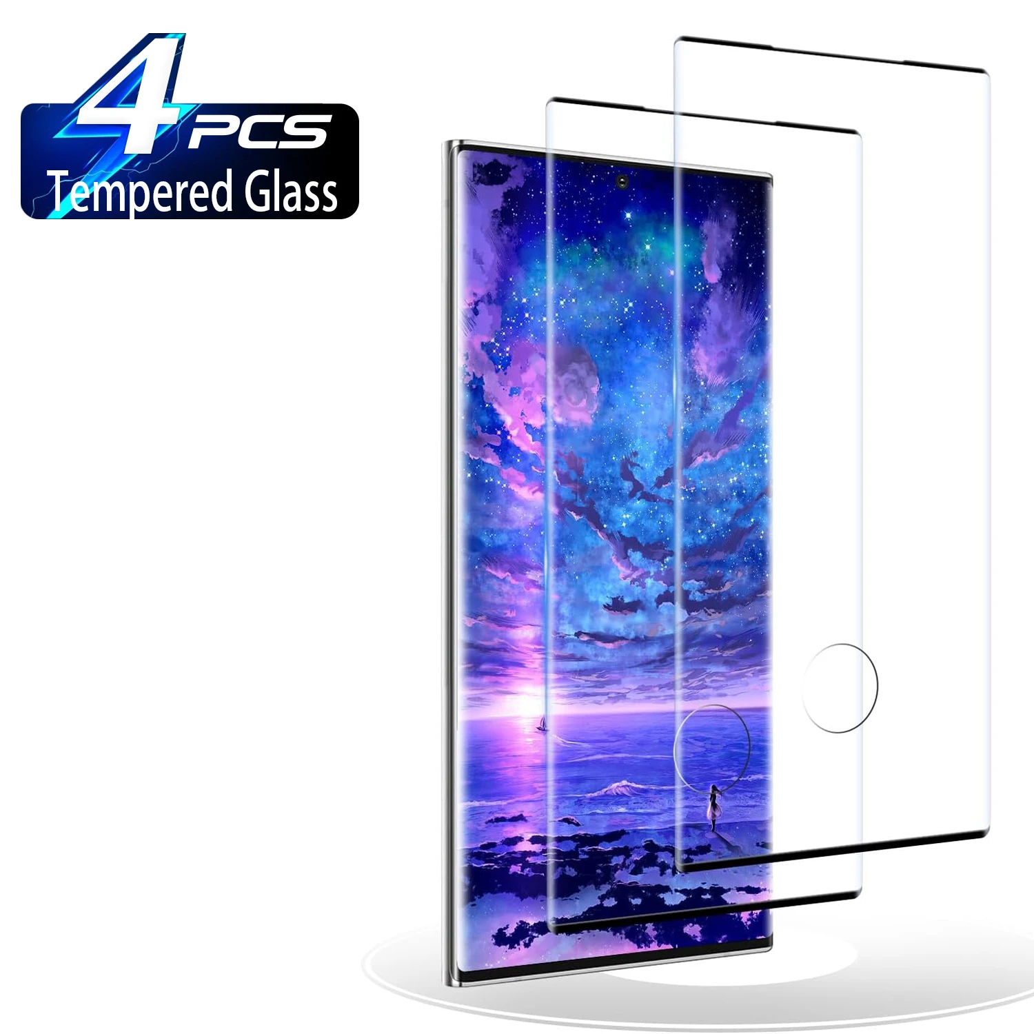 

2/4Pcs 3D Curved Tempered Glass For Samsung Galaxy Note 20 Ultra Plus Note 10 Plus Screen Protector Glass
