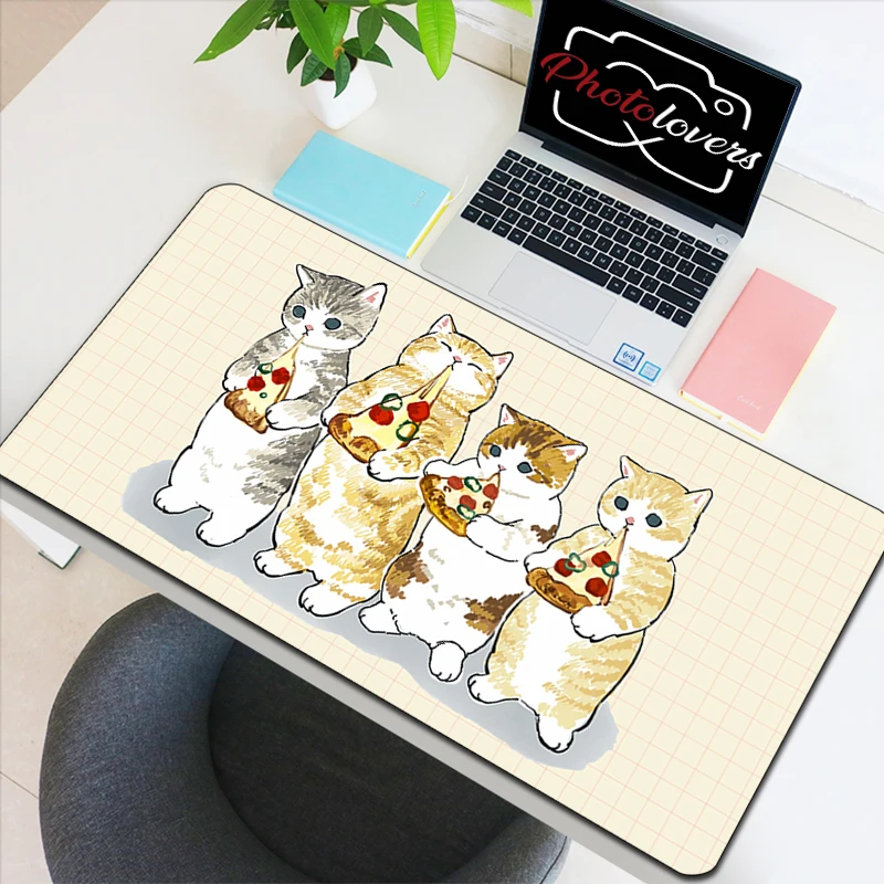 

Настольный коврик с милым котом для геймеров, компьютерная клавиатура, милые игровые аксессуары, Коврик Для Мыши для ПК Xxl, большой ковер 900x400